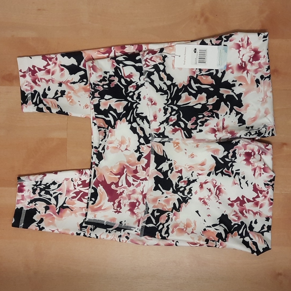 NWT, Balance Collection Magenta Lust Dream Floral Compression Leggings